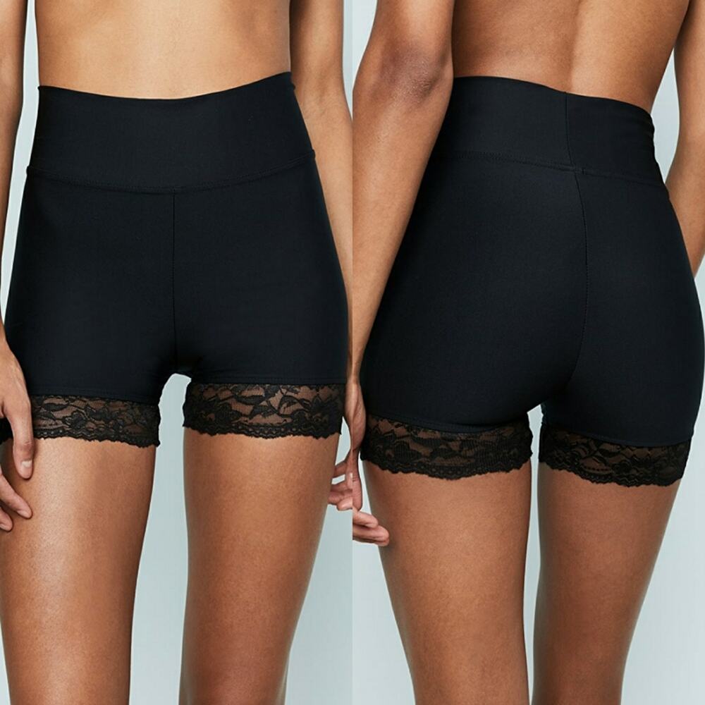 Plush Lace Trim Compression Shorts Size XS